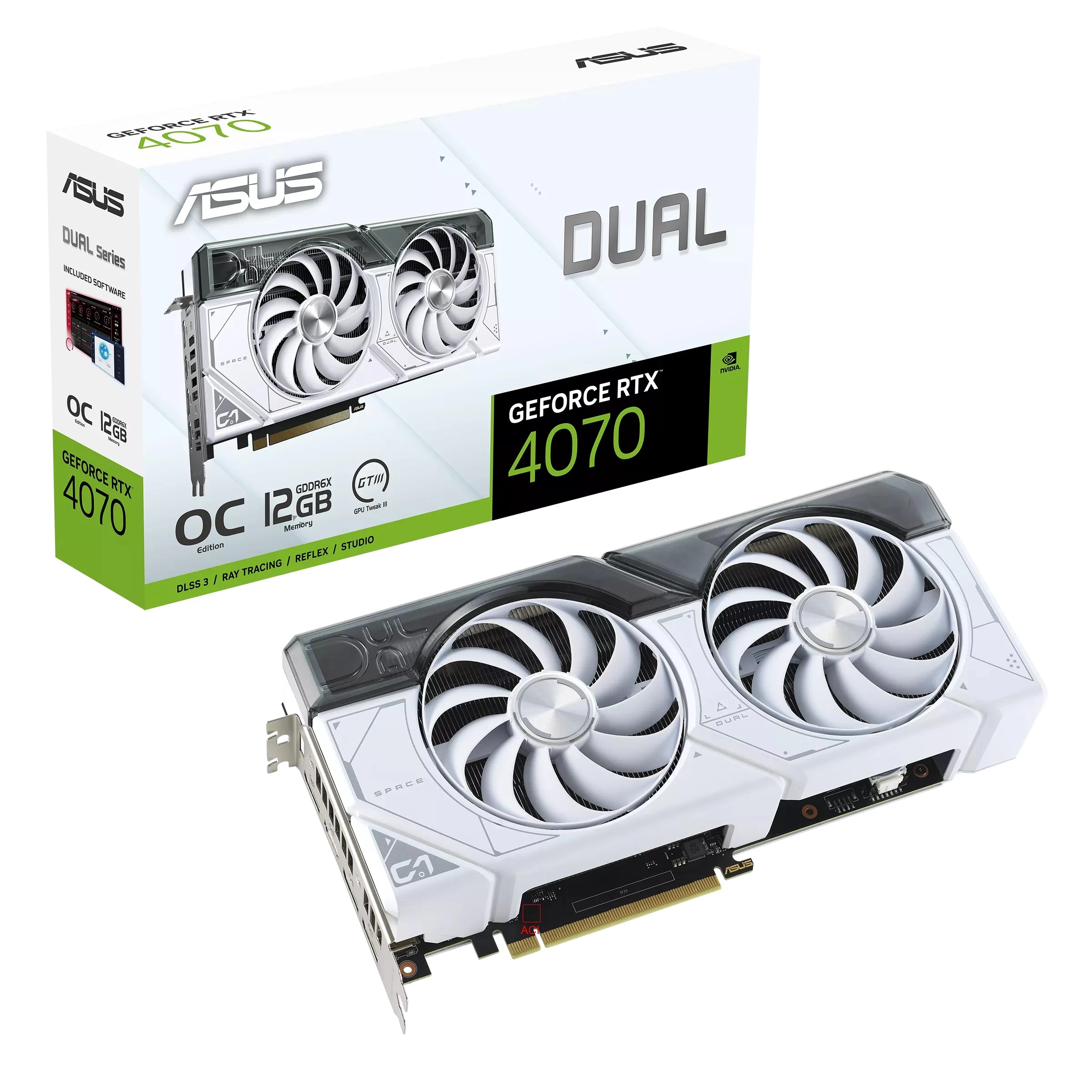 Asus Dual-rtx4070-o12g-white 12gb Gddr6x Hdmi Dp 192bit