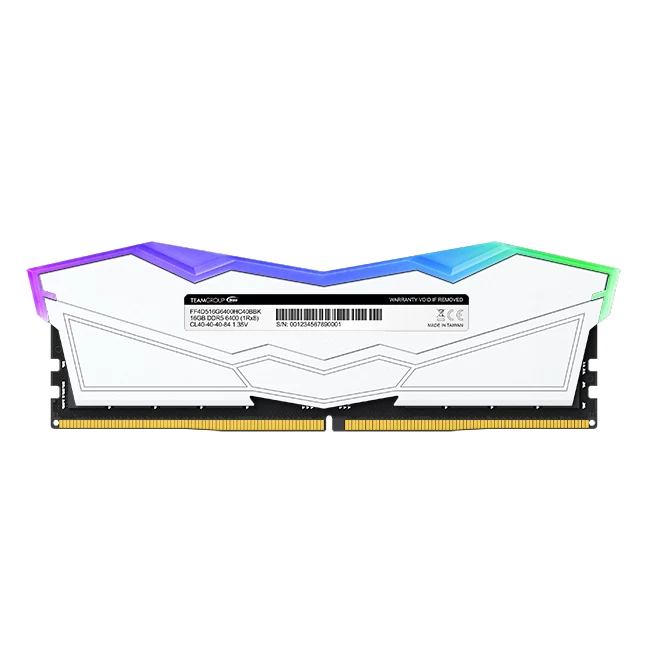 Team T-force Delta Rgb White 32gb(2x16gb) 7800mhz Ddr5 Cl38 Gaming Ram (ff4d532g7800hc38ddc01)