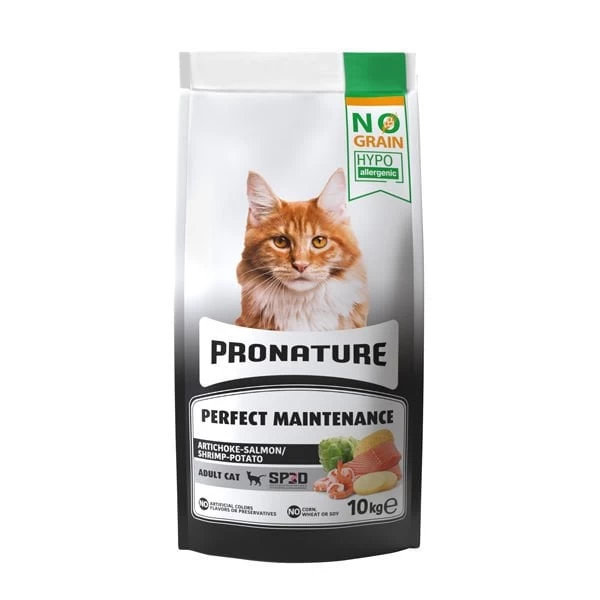 Pronature Hypo-allergenic Tahılsız Somonlu Karidesli Yetişkin Kedi Maması 10 Kg