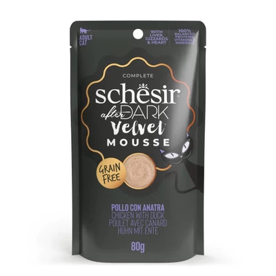 Schesir After Dark Velvet Mousse Tavuklu Ve Ördekli Yetişkin Kedi Yaş Maması 80 Gr