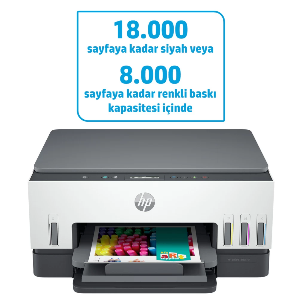 Hp 6uu48a Smart Tank 670 Renklİ Yaz/tar/fot Wi-fi A4