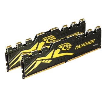 Apacer Panther Black-gold 16gb (2x8gb) 3200mhz Cl16 Ddr4 Gaming Ram (ah4u16g32c28y7gaa-2)