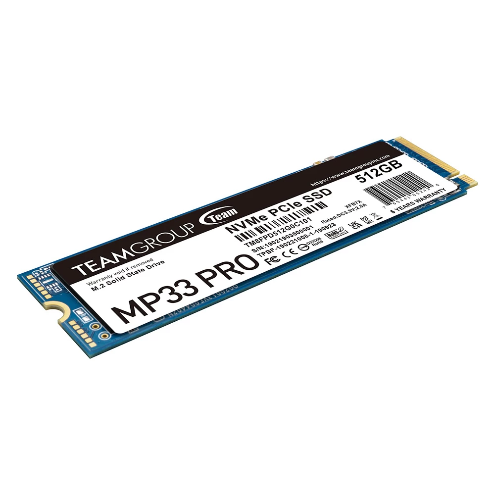 Team Mp33 Pro 512gb 2400/2100mb/s Nvme Pcie Gen3x4 M.2 Ssd Disk (tm8fpd512g0c101)