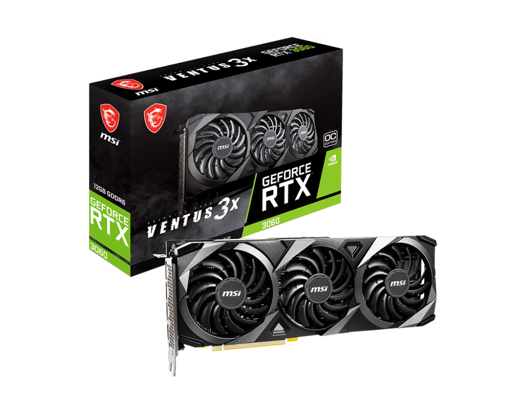 Msi Geforce Rtx 3060 Ventus 3x 12g Oc 12gb Gddr6 Hdmi Dp 192bit