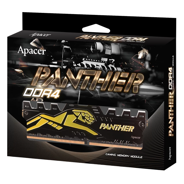 Apacer Panther Black-gold 8gb (1x8gb) 3200mhz Cl16 Ddr4 Gaming Ram (ah4u08g32c28y7gaa-1)