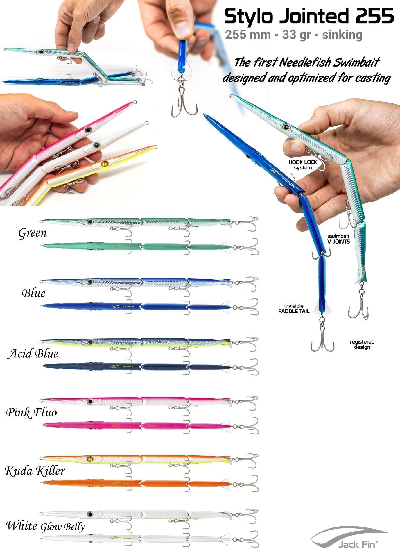 Jack Fin Stylo Jointed 255 Sahte Yem Acid Blue