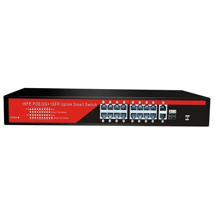 Ezcool Ez-16psf-sfp 16port 16fe+2ge+1sfp Gigabit Poe Switch 240w