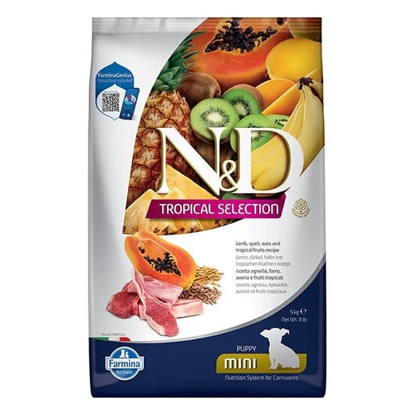 Nd Tropical Selection Kuzu Etli Ve Tropikal Meyveli Mini Irk Yavru Köpek Maması 5 Kg