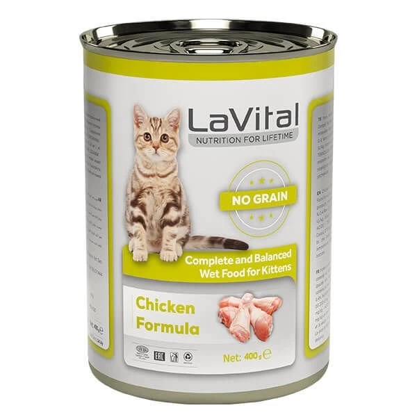 Lavital Kitten Tahılsız Tavuklu Yavru Konserve Kedi Maması 400 Gr