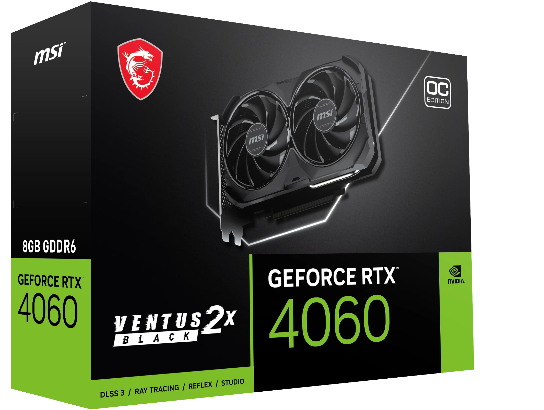 Msi Geforce Rtx 4060 Ventus 2x Black 8g Oc Hdmi Dp 128 Bit