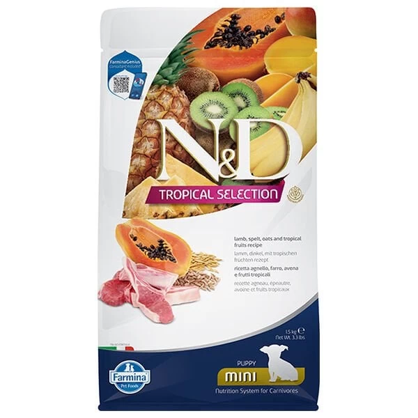 Nd Tropical Selection Kuzu Etli Ve Tropikal Meyveli Mini Irk Yavru Köpek Maması 1.5 Kg