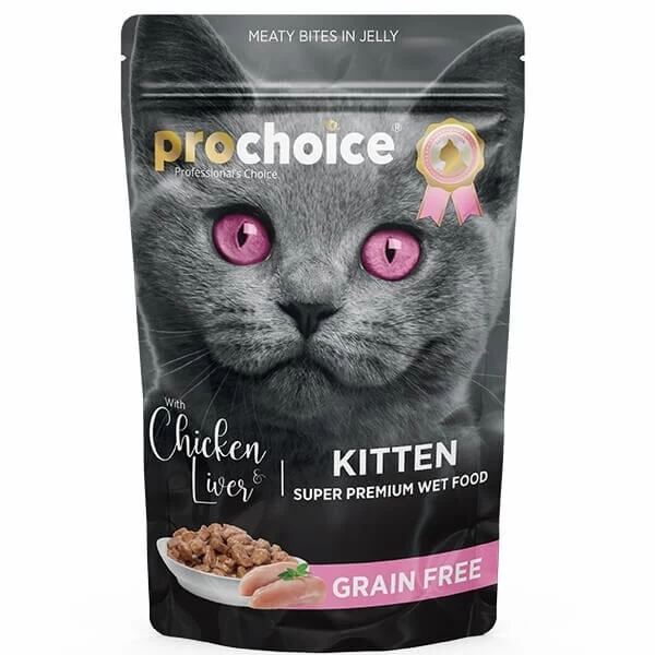 Pro Choice Tahılsız Kitten Tavuk Ve Ciğerli Yavru Konserve Kedi Maması 85 Gr