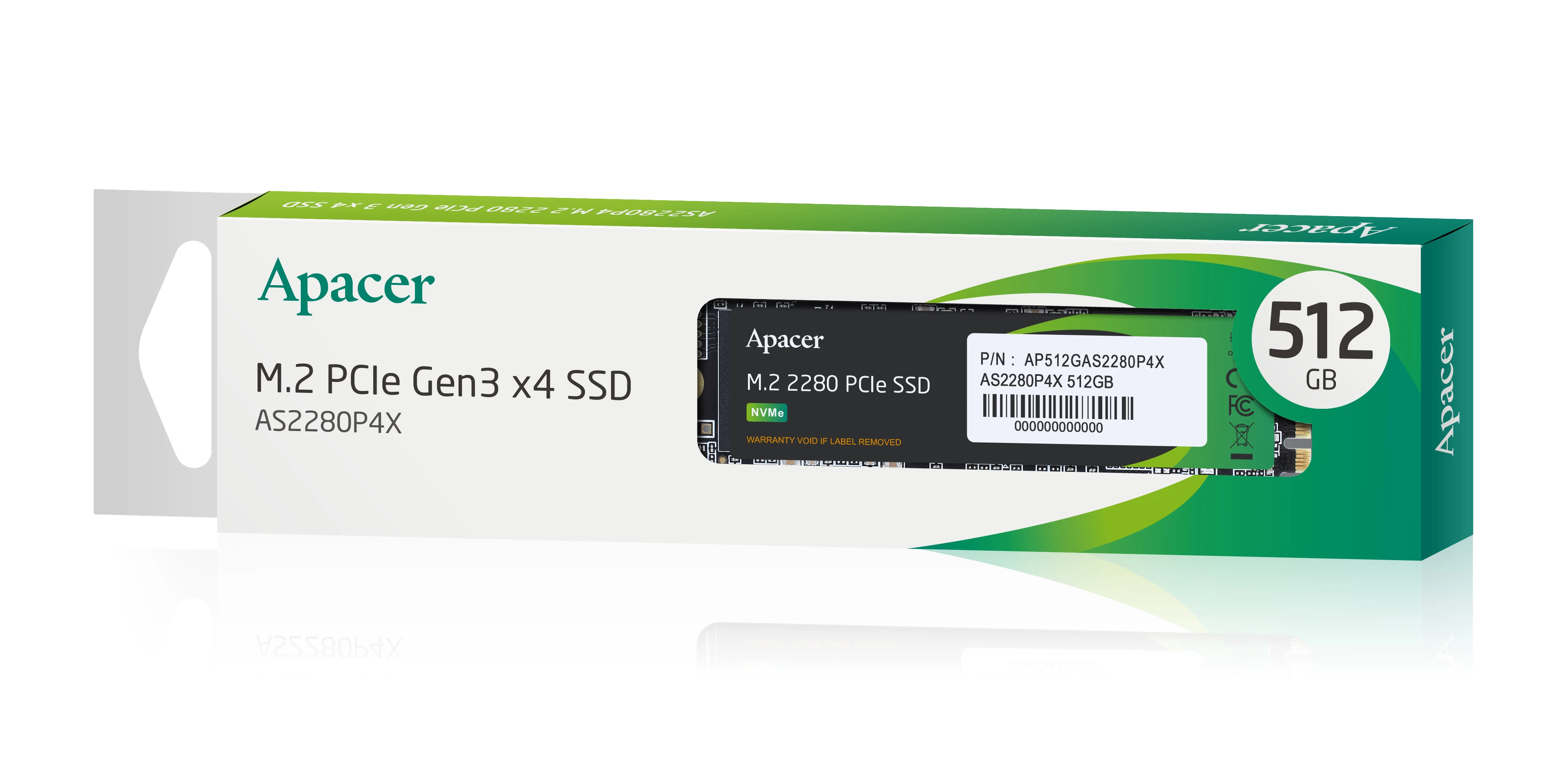 Apacer As2280p4x-1 512 Gb 2100-1500 Mb/s M.2 Pcie Gen3x4 Ssd (ap512gas2280p4x-1)