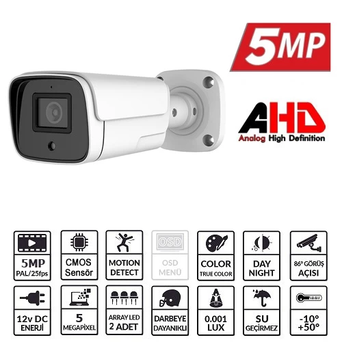 Ezcool Ez-4040hd 5mp 3.6mm Lens 2 Array Ahd Bullet Kamera