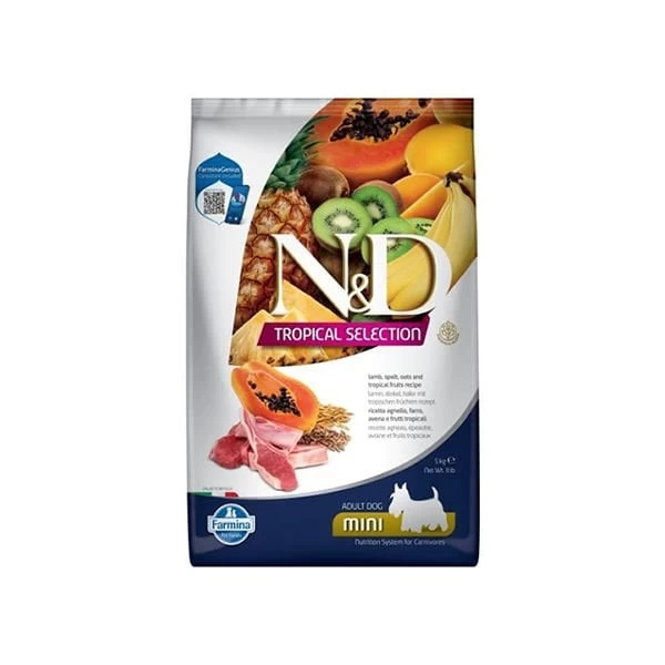 Nd Tropical Selection Kuzu Etli Ve Tropical Meyveli Mini Irk Yetişkin Köpek Maması 5 Kg