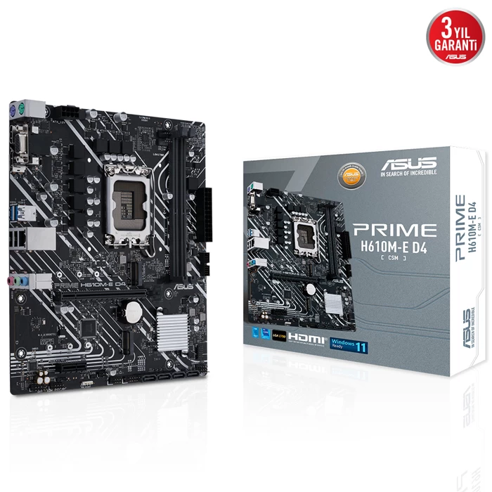 Asus Prime H610m-e D4-csm Ddr4 3200mhz Dp Hdmi M.2 Matx 1700p