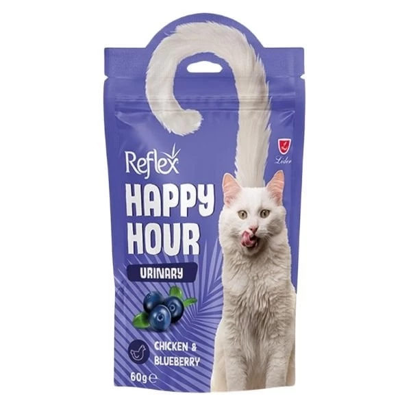 Reflex Happy Hour Tavuk Etli Ve Yaban Mersinli Üriner Sistem Destekleyici Kedi Ödülü 60 Gr