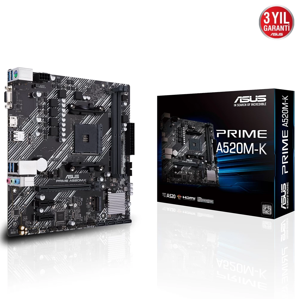 Asus Prime A520m-k Ddr4 4600mhz Vga M.2 Matx Am4