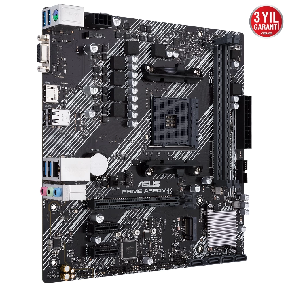 Asus Prime A520m-k Ddr4 4600mhz Vga M.2 Matx Am4