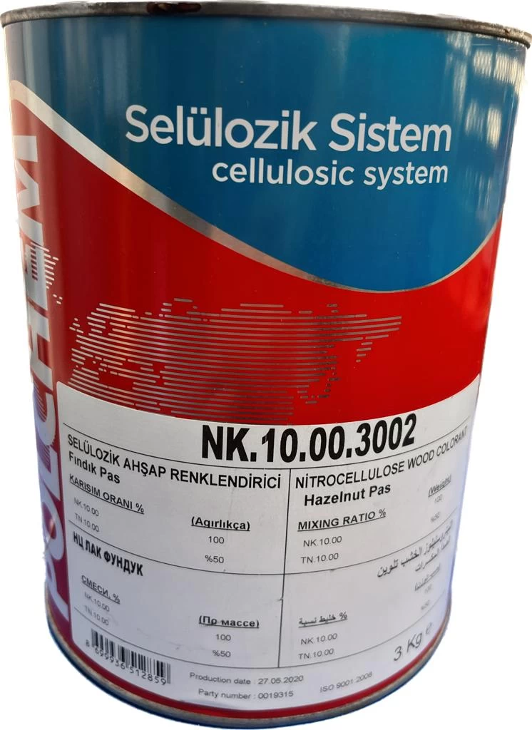 Polchem Nk10 SelÜlozİk Renklİ Vernİk Findik Pas (3002) 3 Kg