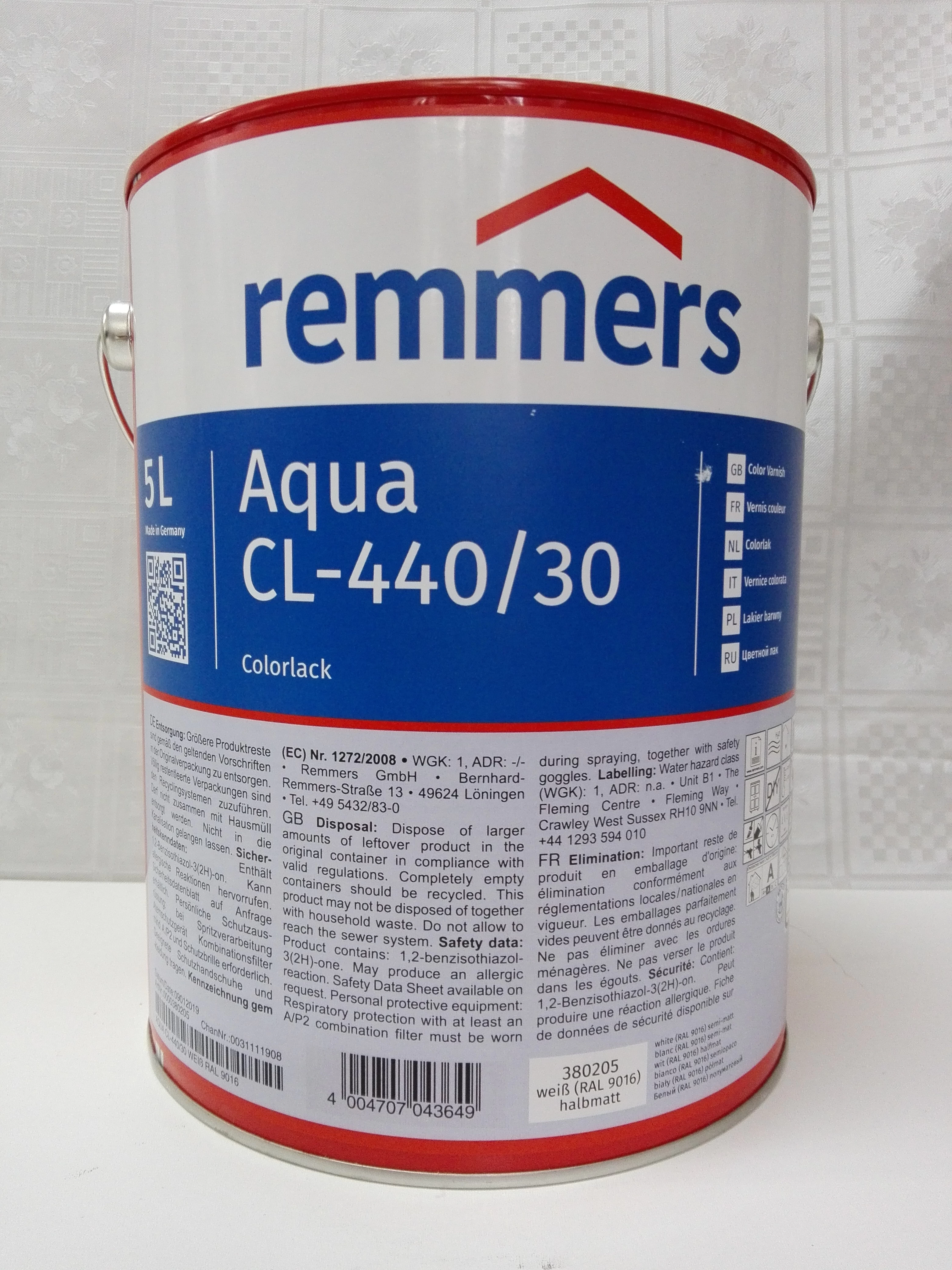 Remmers Aqua Cl-440/30 Colorlack Weİss Beyaz 0,75 Lt