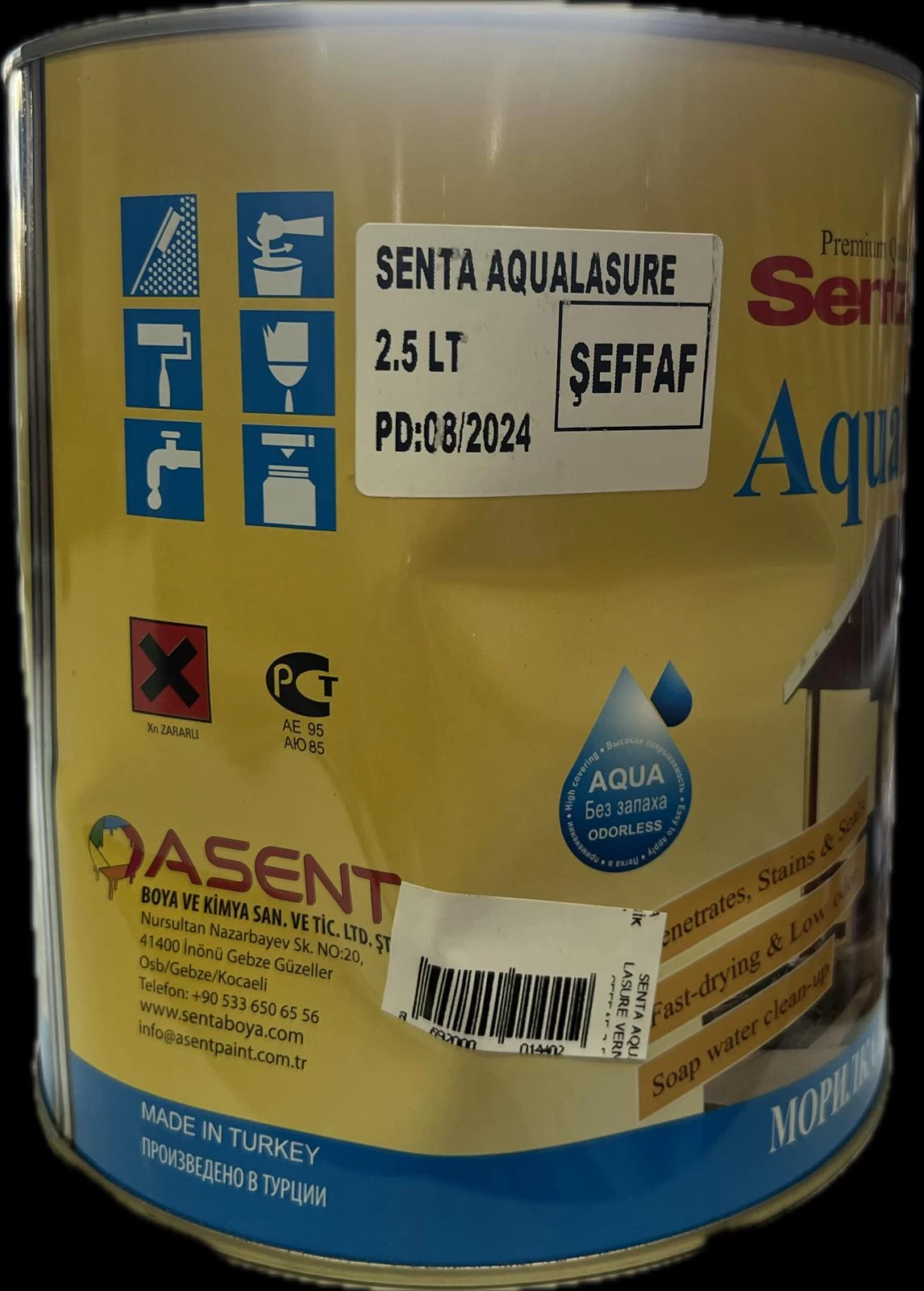 Senta Aqua Lasure Vernİk Şeffaf 2,5 L