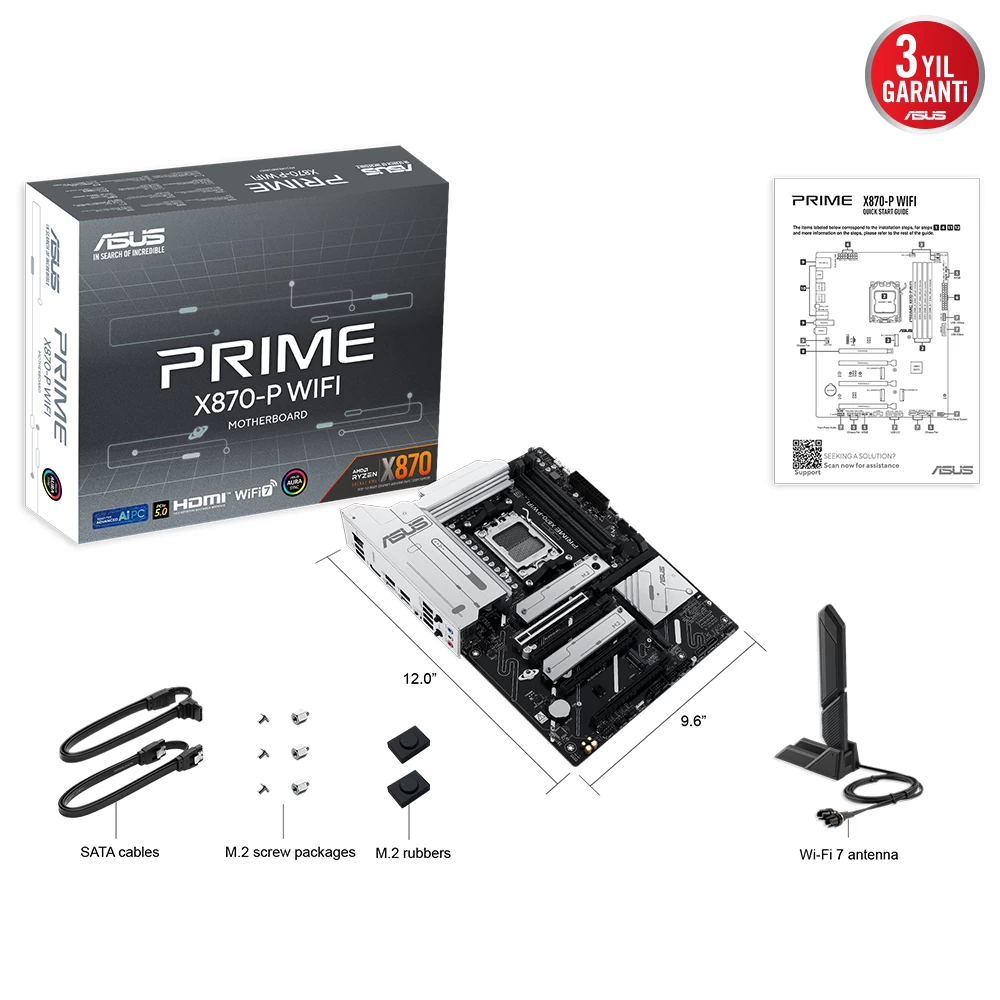 Asus Prime X870-p Wifi Amd X870 Soket Am5 Ddr5 800