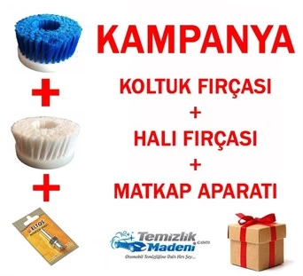 Polisaj Sert Halı Temizleme Fırçası + Yumuşak Koltuk Temizleme Fırçası + Matkap Aparatı 3'lü Set