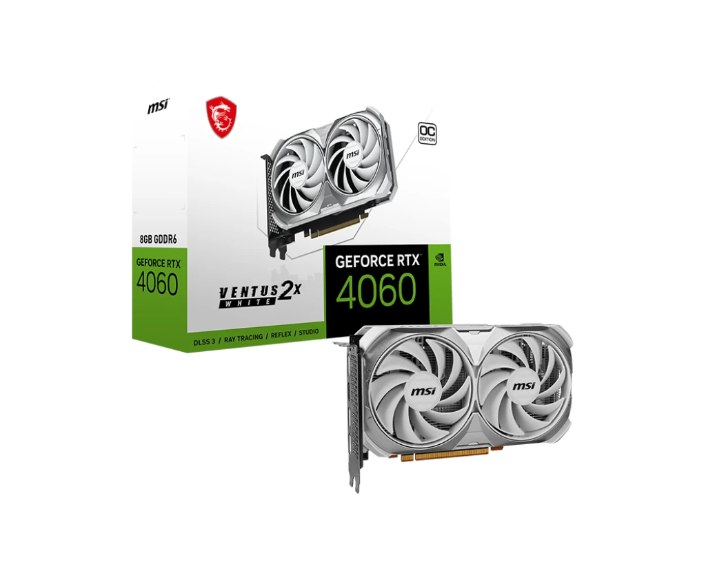 Msi Geforce Rtx 4060 Ventus 2x White 8g Oc 8gb Gddr6 Hdmi Dp 128bİt