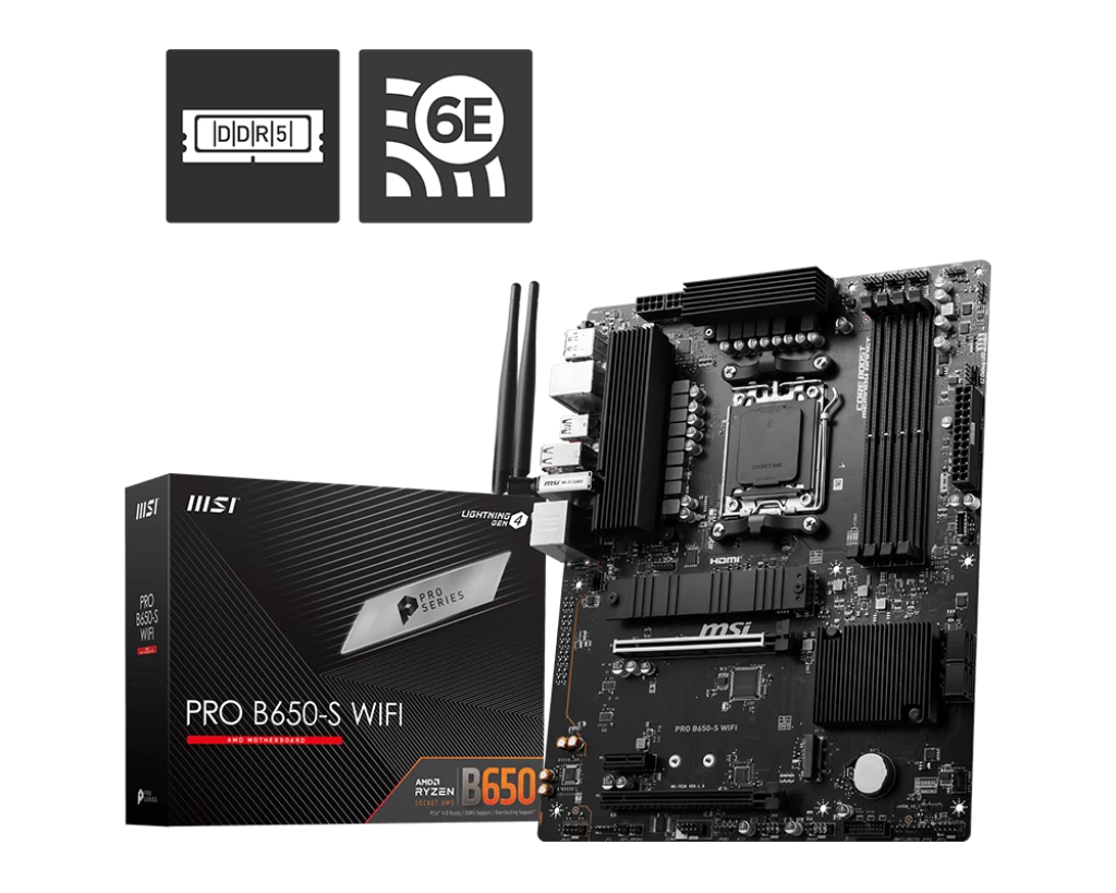 Msi Pro B650-s Wifi Ddr5 7200(oc)mhz Hdmi Dp M.2 Atx Am5