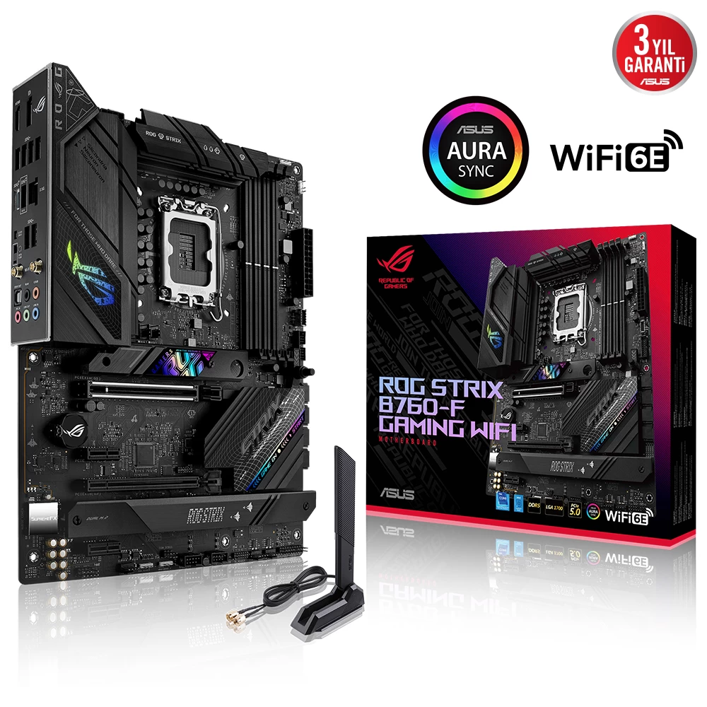 Asus Rog Strix B760-f Gaming Wifi Ddr5 Dp Hdmi 3xm2 Usb3.2 Wifi Bt Rgb Lan Atx 1700p