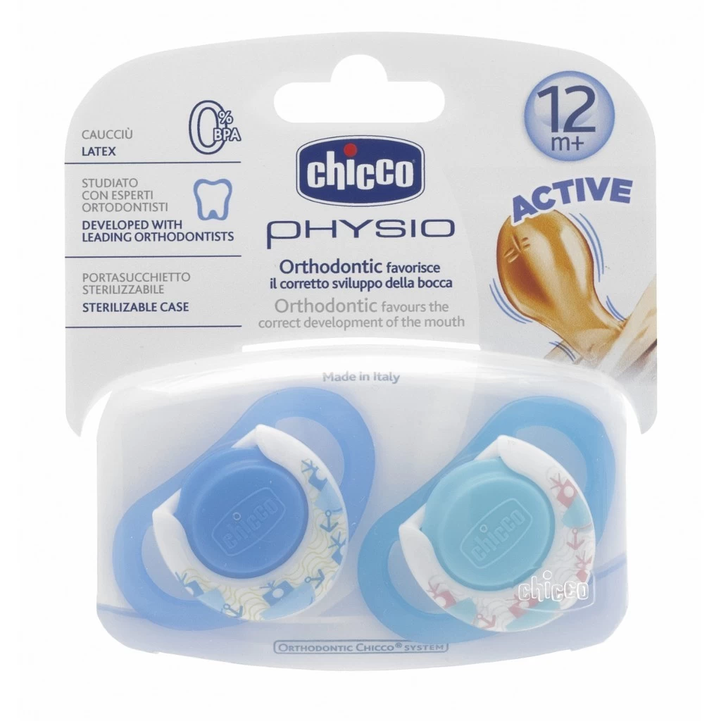 Chicco 2 Li Physio Kauçuk Emzik 12 Ay+ Erkek