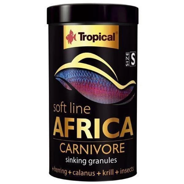 Tropical Softline Africa Carnivore S Afrika Balıkları İçin Dibe Batan Yumuşak Taneli Granül Balık Yemi 100 Ml 60 Gr