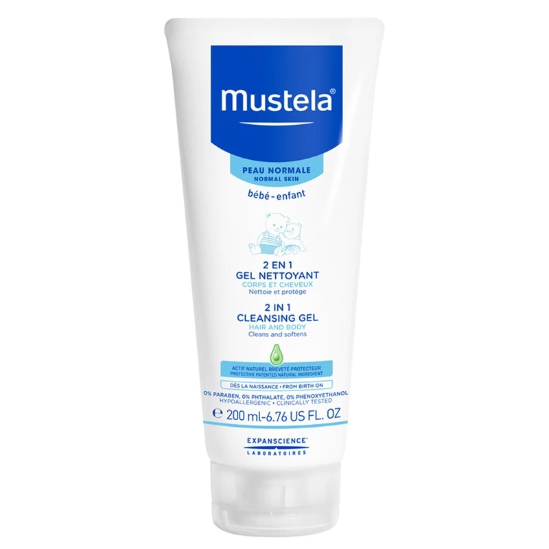 Mustela 2 In 1 Cleansing Gel 200 Ml (saç Ve Vücut Şampuanı)