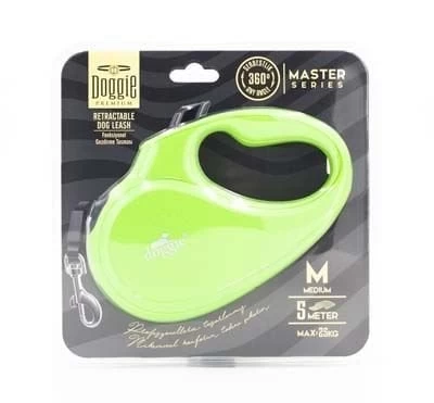 Doggie Master Otomatik Köpek Uzatma Tasması Medium Yeşil 25 Kg 5 Mt