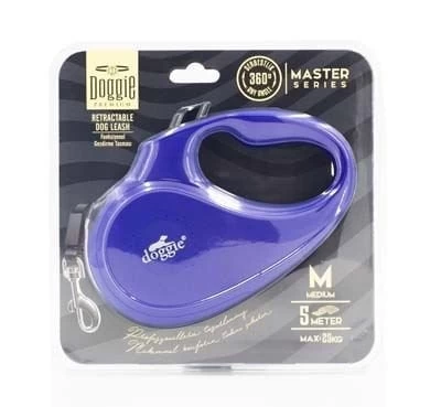 Doggie Master Otomatik Köpek Uzatma Tasması Medium Royal Mavi 25 Kg 5 Mt