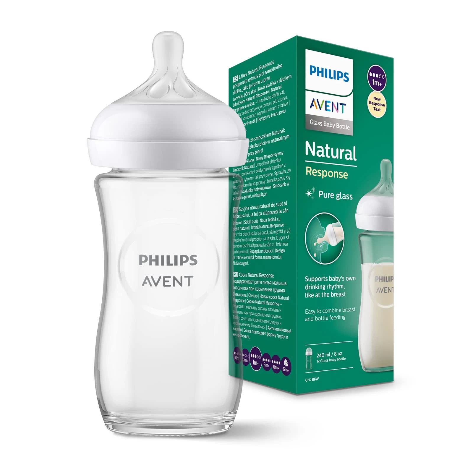 Philips Avent Natural Response Cam Biberon 1 Ay+ 240 Ml, Tepkili Biberon Emziği Scy933/01