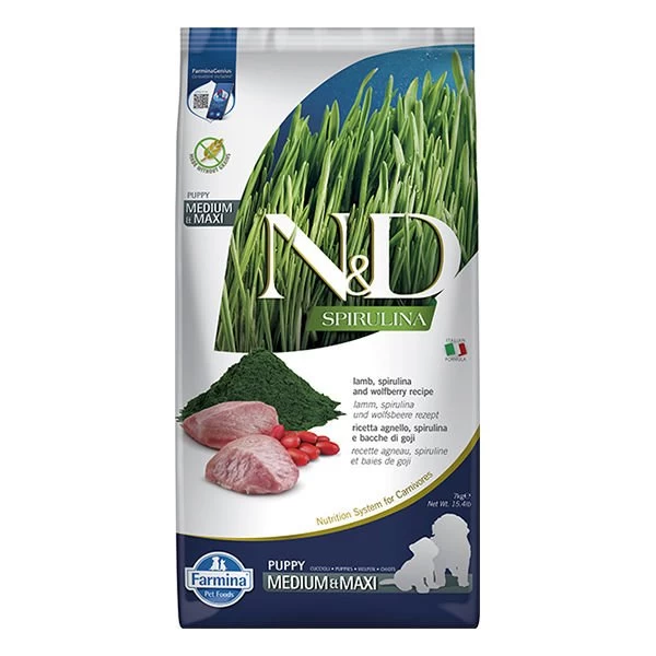 Nd Spirulina Kuzu Etli Orta Ve Büyük Irk Yavru Köpek Maması 7 Kg