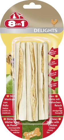 8 In 1 Delights Sticks Tavuklu Köpek Kemik Ödülü 3 Adet 75 Gr