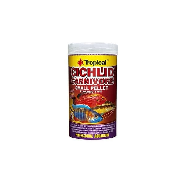 Tropical Cichlid Carnıvore Pellet Etobur Cichlid Balıkları Için Renklendirici Balık Yemi Small 1000 Ml 360 Gr