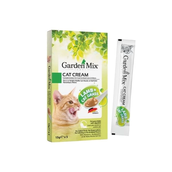 Garden Mix Kedi Çimi Ve Kuzulu Sıvı Kedi Ödül Maması 15 Gr 5 Adet