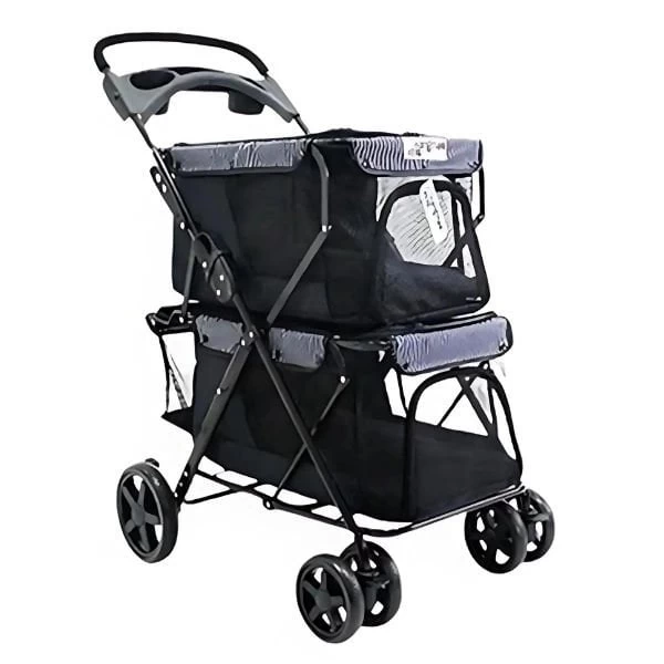 Zampa Twins Kedi Ve Köpek Arabası Siyah 51x85x100 Cm
