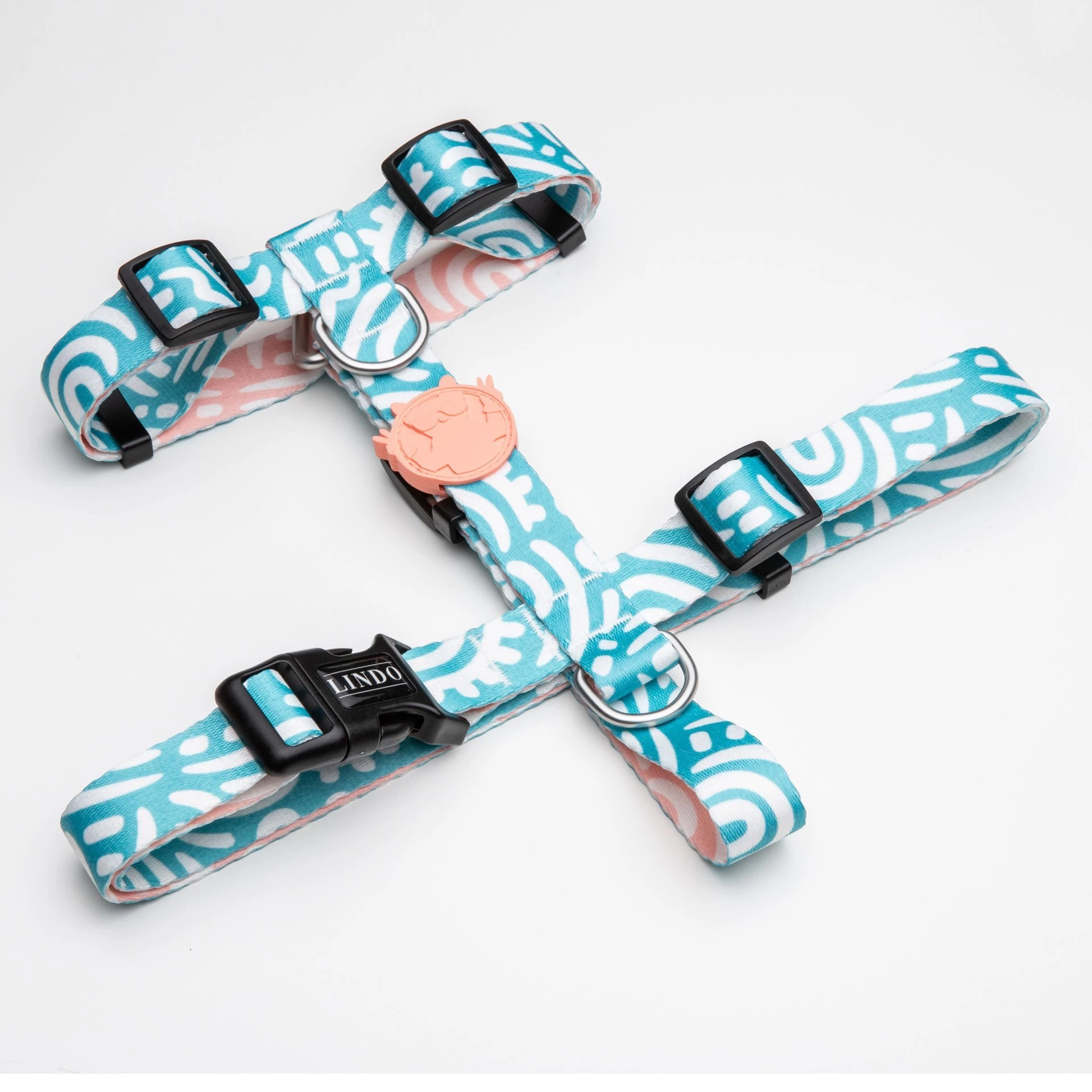 Lindo Dogs Touch H Tipi Köpek Göğüs Tasması Beden Beyaz/mavi Medium