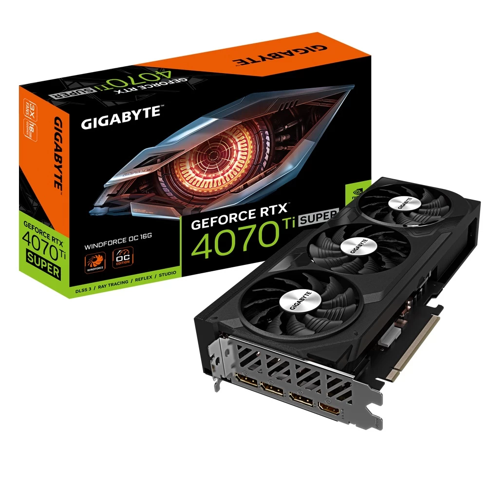 Gigabyte Gv-n407tswf3oc-16gd Rtx4070 Ti Super Wİndforce 16gb Gddr6x Dlss 3 256bİt