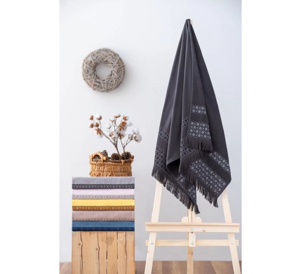 Cotton Box Twins Antrasit Banyo Havlusu