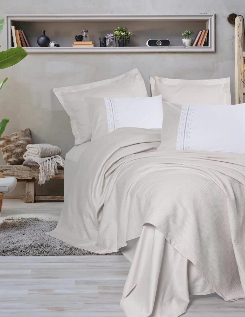 Cotton Box Çift Kişilik Bamboo Pike Takımı Lusso Chaste Taş