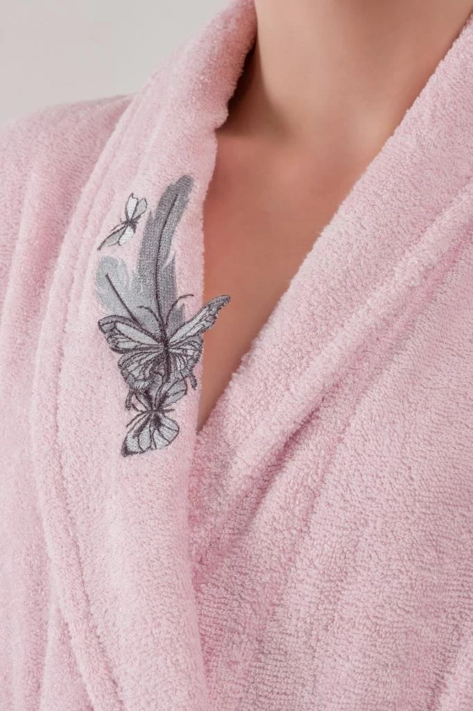 Nevresim Dünyası Bambu Tek Bornoz Pembe