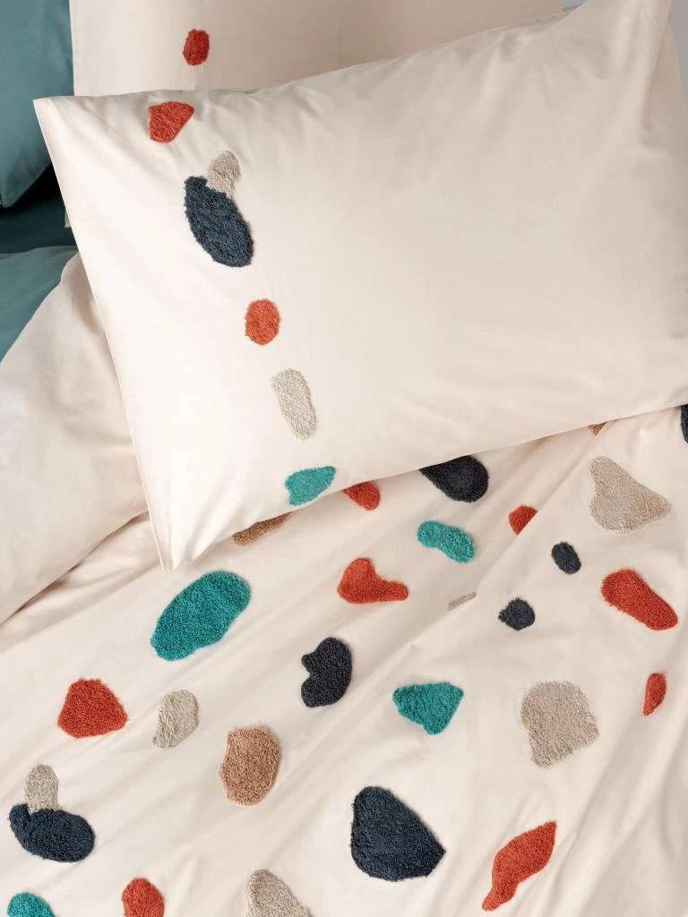 Cotton Box Puff Nakışlı Ranforce Çift Kişilik Nevresim Takımı Gaja Mint