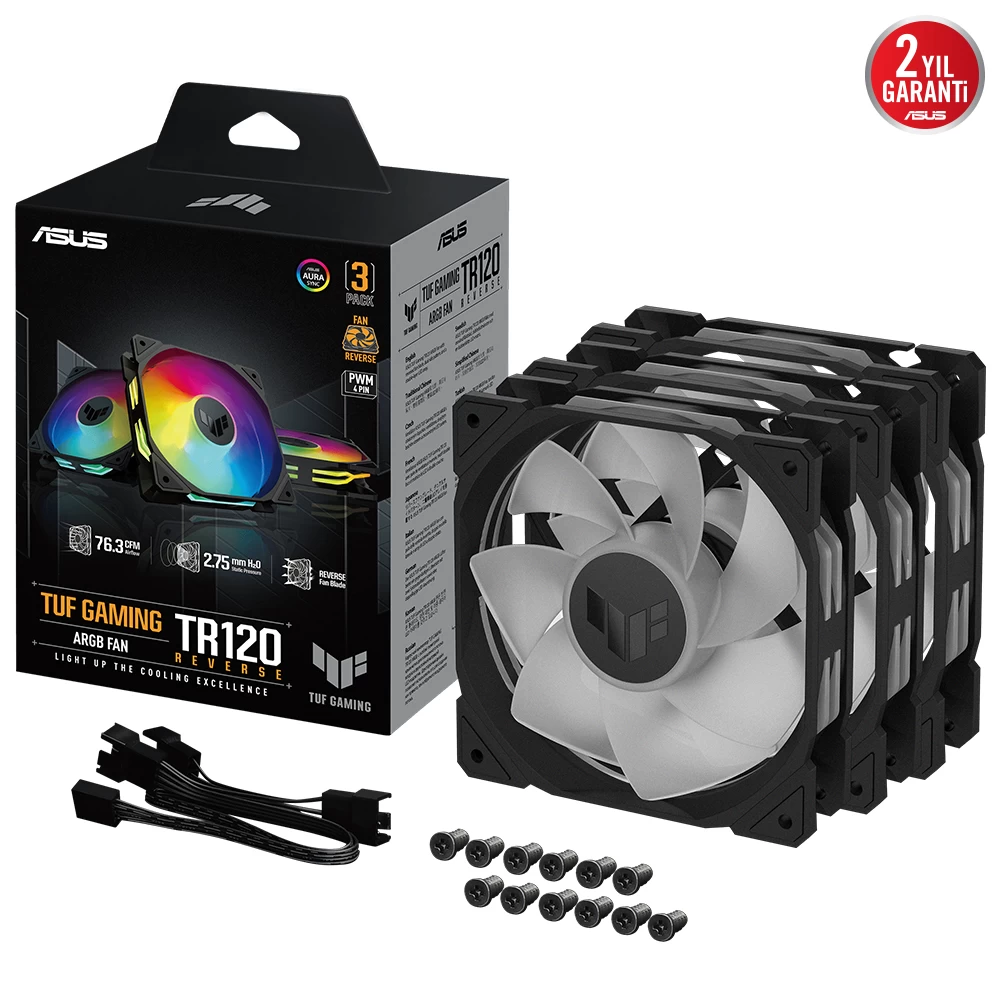 Asus Tuf Tr120 120mm Reverse 3in1 Siyah Kasa Fani