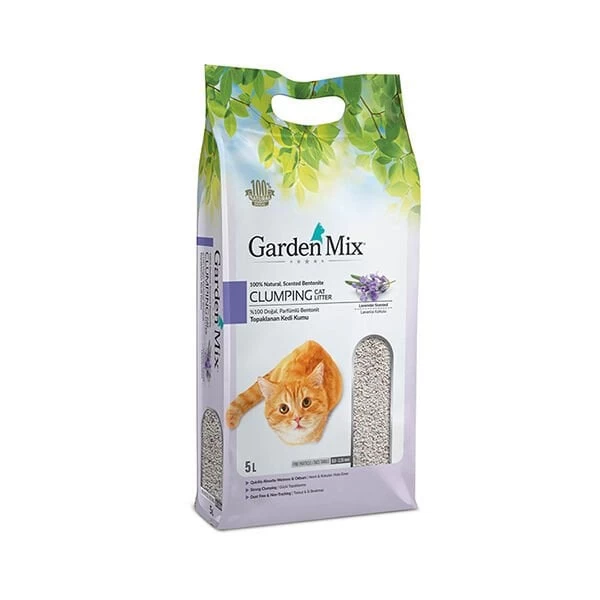 Garden Mix Bentonit İnce Taneli Lavanta Kokulu Kedi Kumu 5 Lt